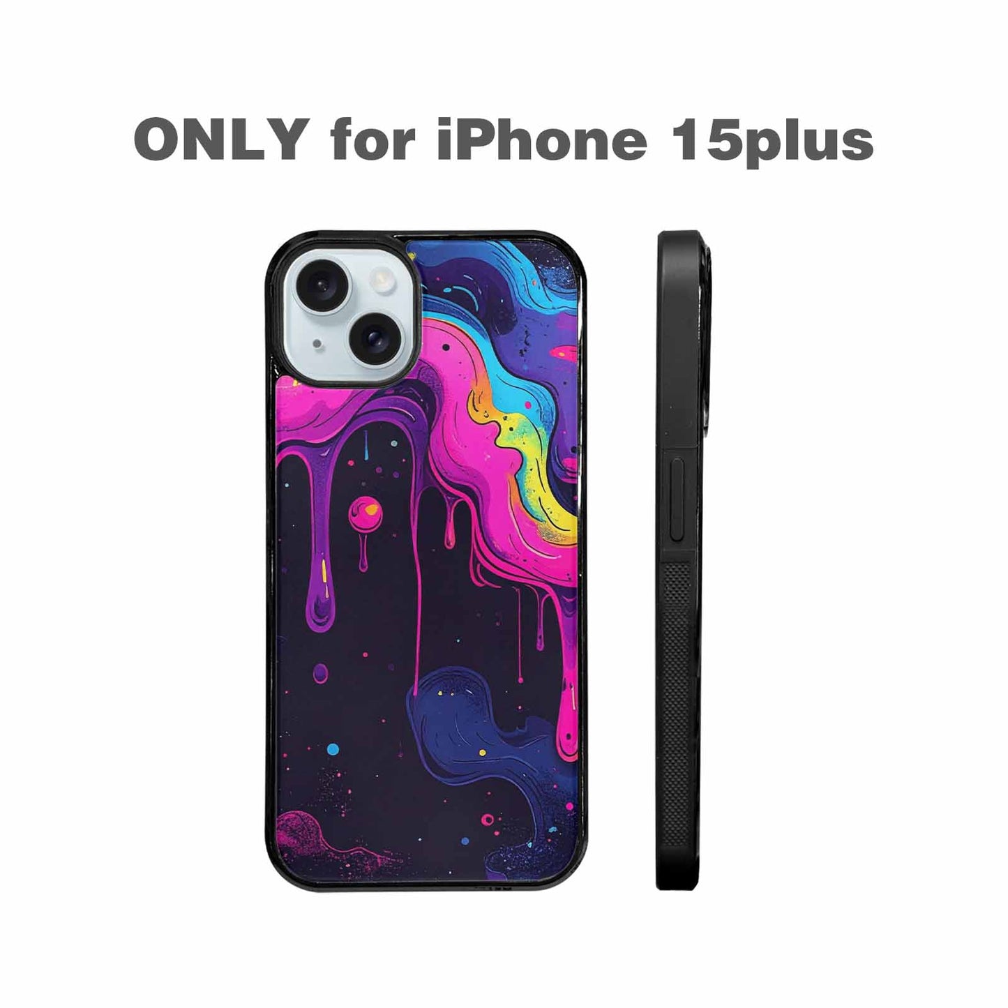 iPhone 15 Plus Case — Rick And Morty Style Art Dripping, Custom Phone Case