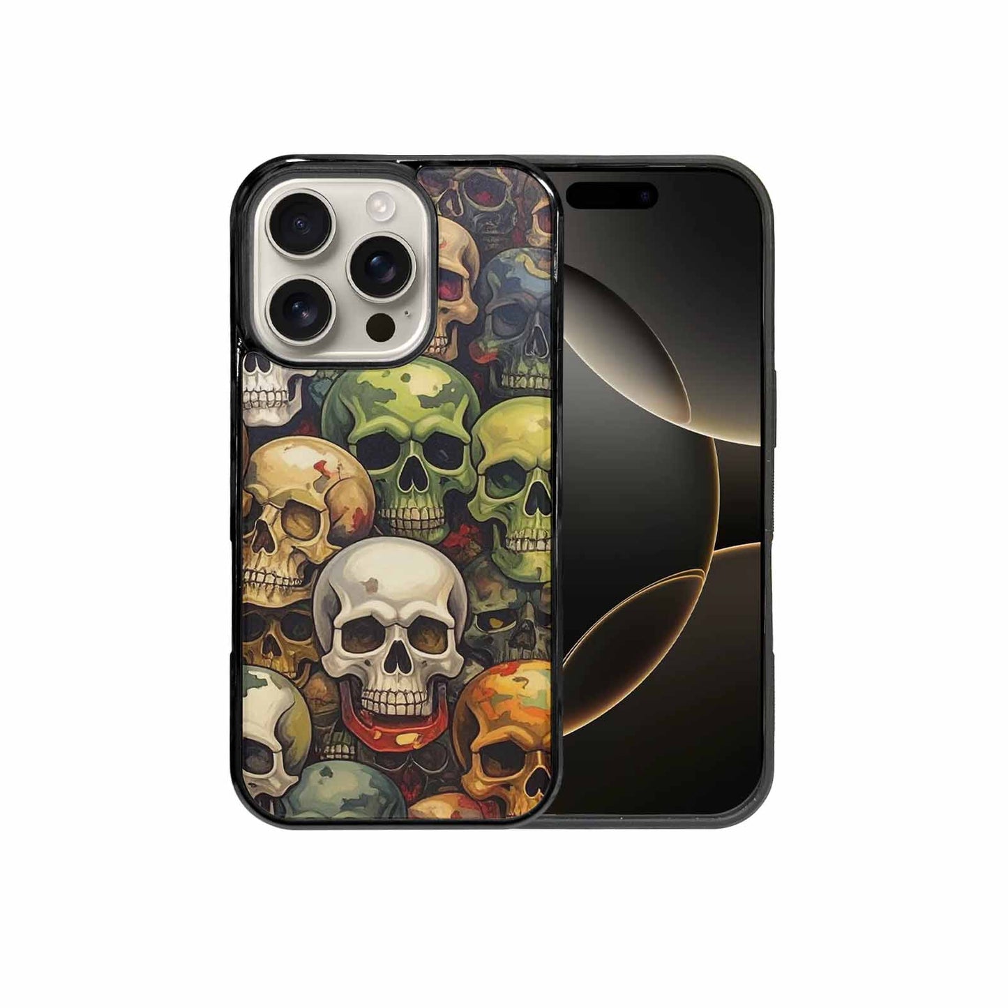 iPhone 16 Pro Case — Skulls Pattern Hundreds Of Sma, Original Design Phone Case