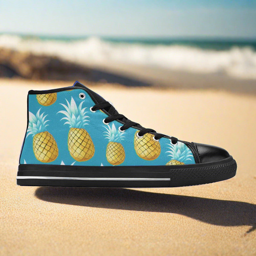 Cherry Blossom Purple Teal Unique MEN Bold Art - Freaky Shoes | Custom Art Sneakers