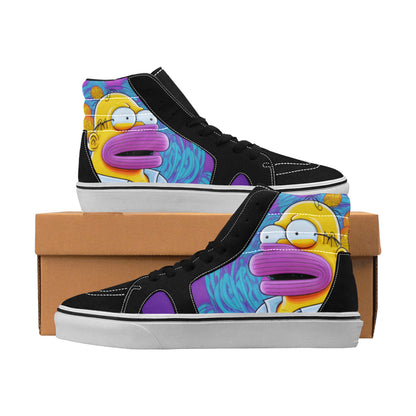 MEN'S Homie Trippy Character Art High Top Skateboarding Wallpaper Art Shoes