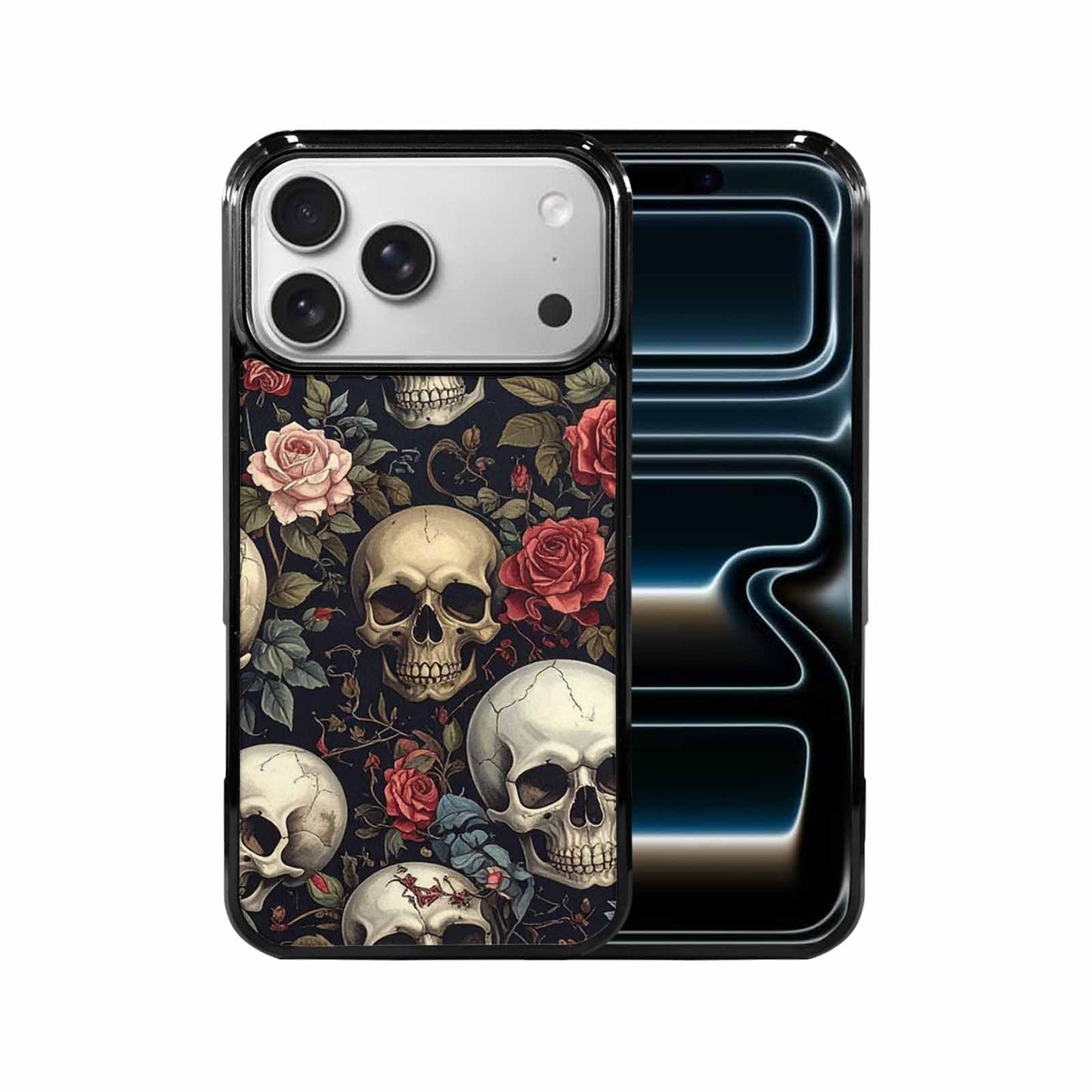 iPhone 17 Pro Max Case — Skulls Roses And Skulls Gothic Skulls, Unique Phone Case Design