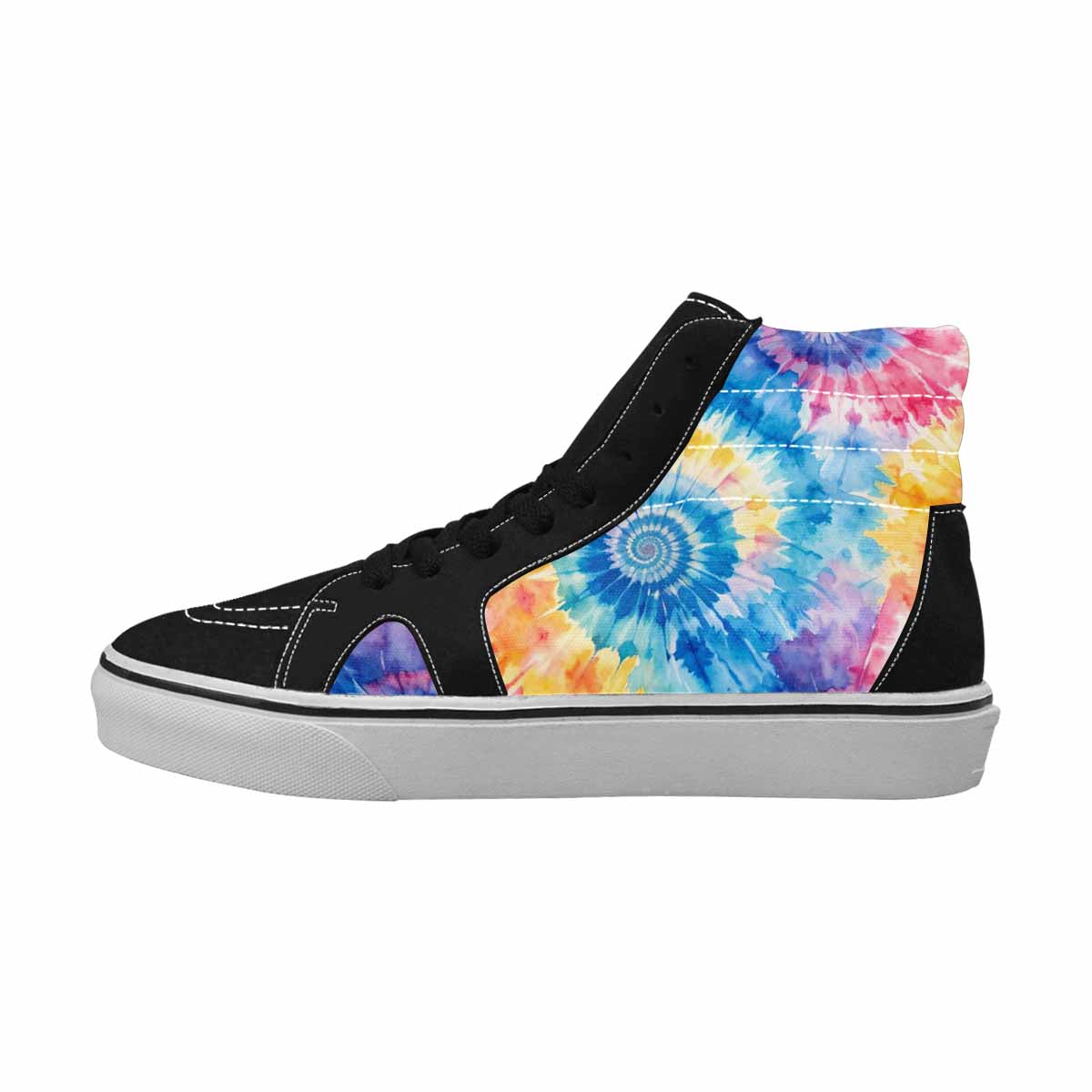 WOMEN'S Tie Dye Swirl High Top Canvas Neon Fantasy Custom Shoes
