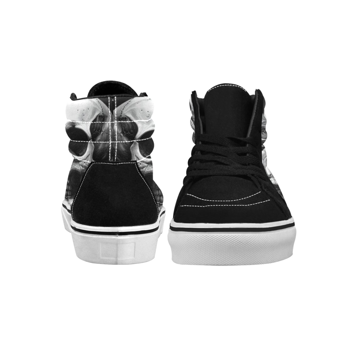 WOMEN'S Melting Skulls Roses High Top Skateboarding Vibrant Chaos Sneakers