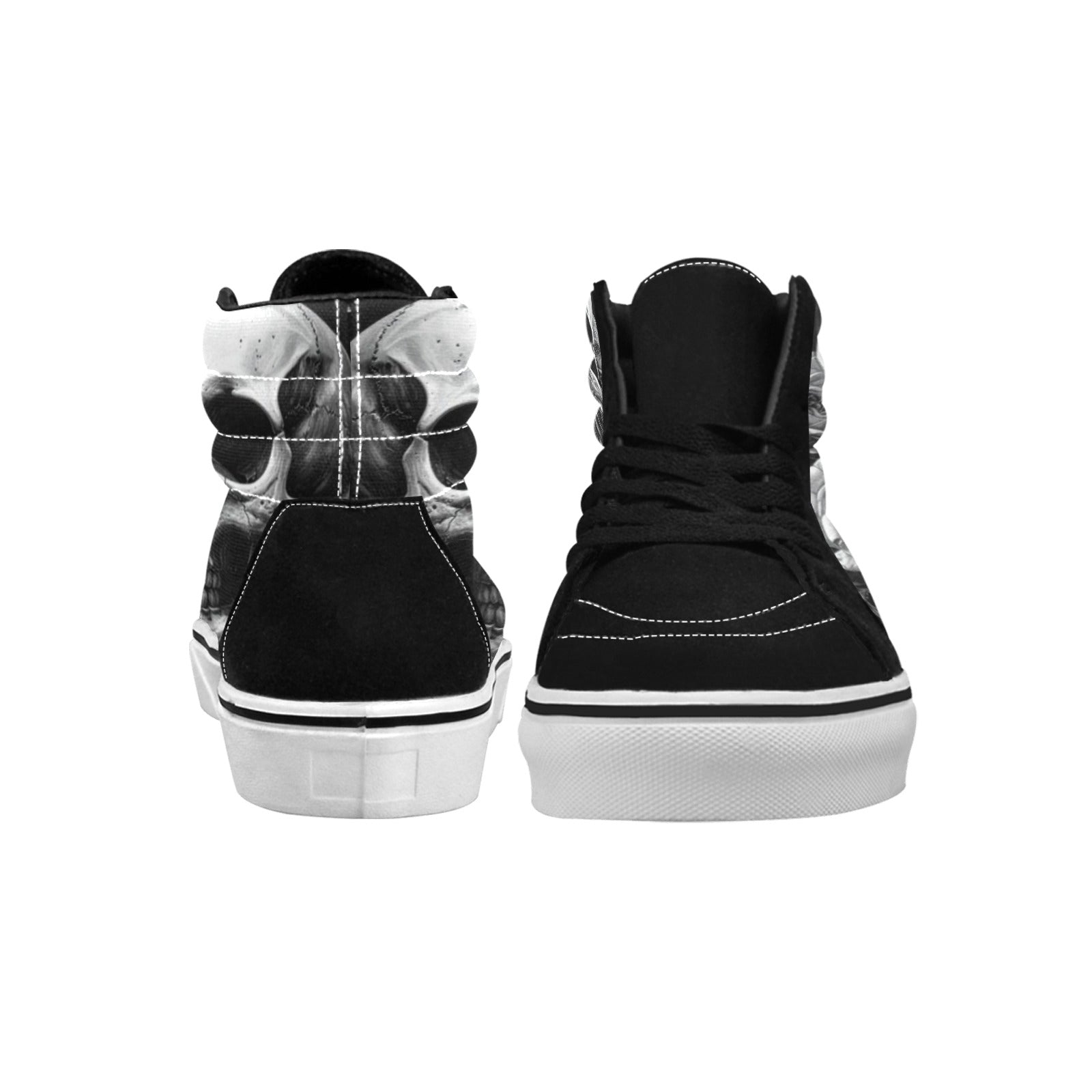 WOMEN'S Melting Skulls Roses High Top Skateboarding Vibrant Chaos Sneakers