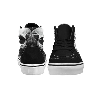WOMEN'S Melting Skulls Roses High Top Skateboarding Vibrant Chaos Sneakers