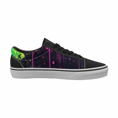 MEN'S Paint Splatter Canvas Lace-Up Surreal Custom Shoes