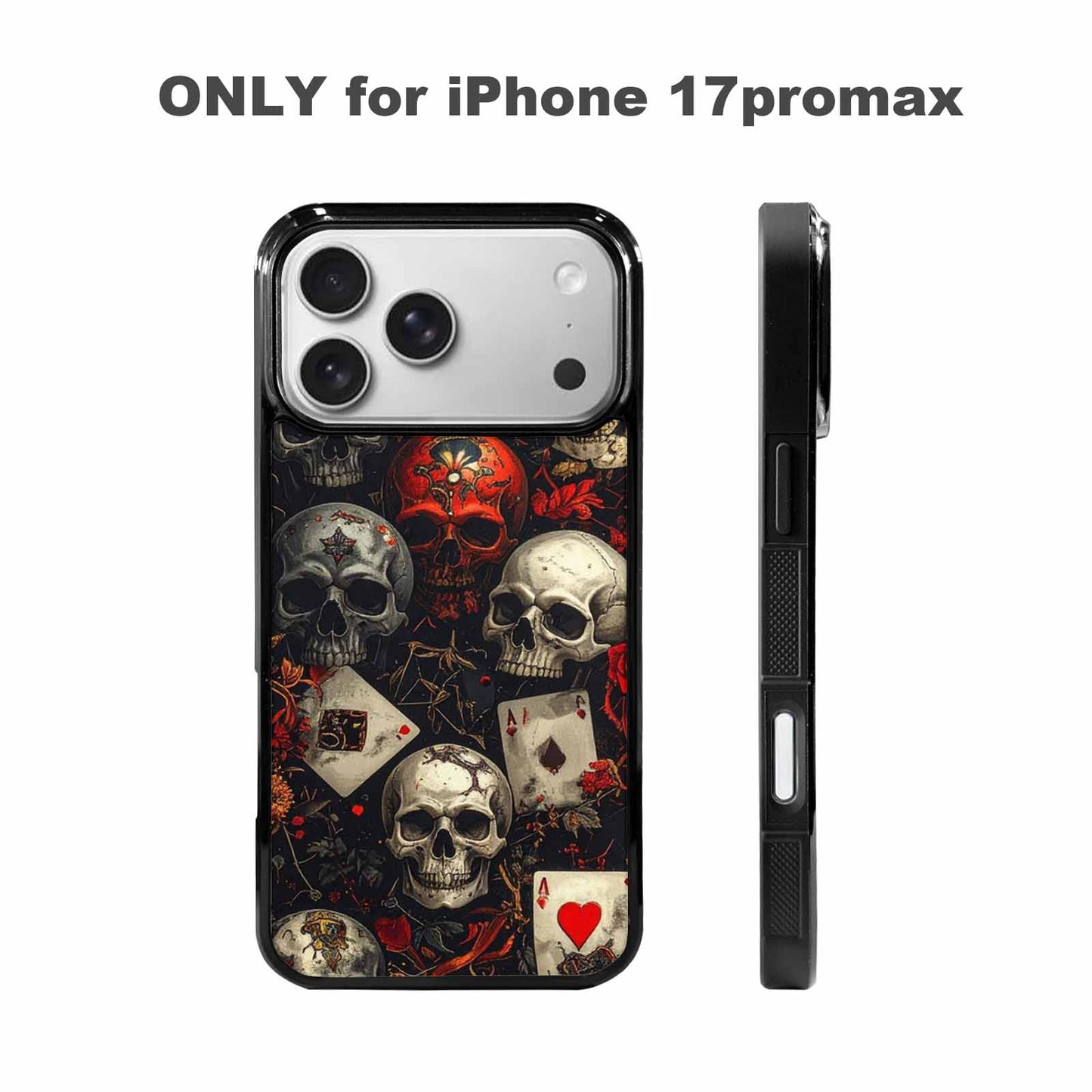 iPhone 17 Pro Max Case — Skull Dark Art Gothic Print Gothic, Custom Art Phone Cover