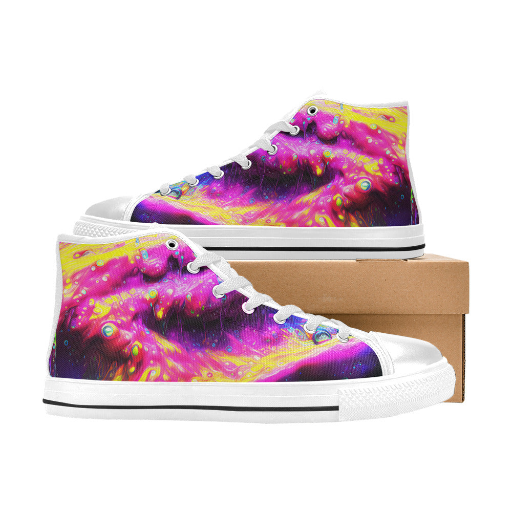 MEN'S Cc Acid Bath Drip High Top Canvas Vivid Custom Shoes