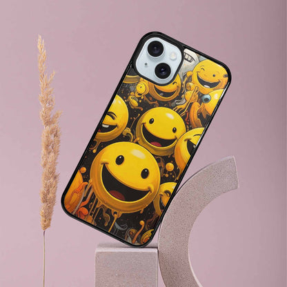 iPhone 15 Plus Case — Melting Moon Smiley Red Splatt, Customized Protective Case