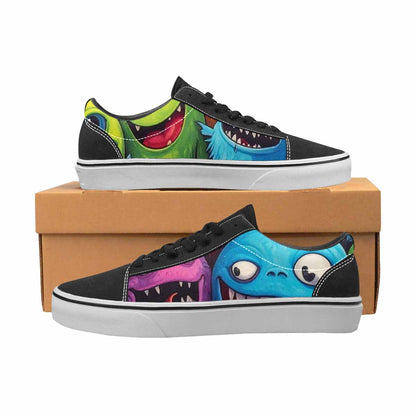 WOMEN'S Monsters (general) Lace-Up Canvas Vibrant Chaos Custom Sneakers