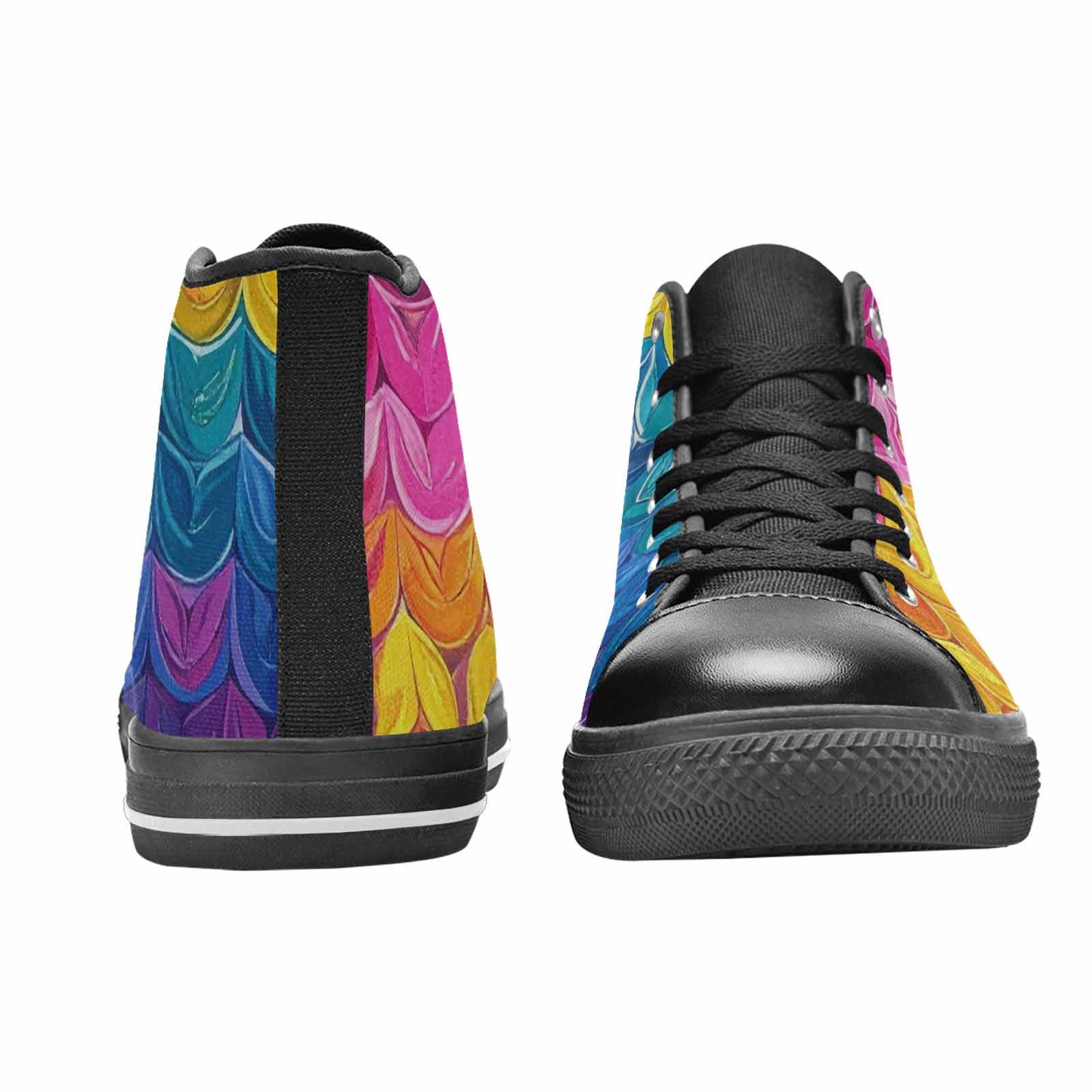MEN'S Pansexual Flag Color High Top Canvas Neon Fantasy Shoes