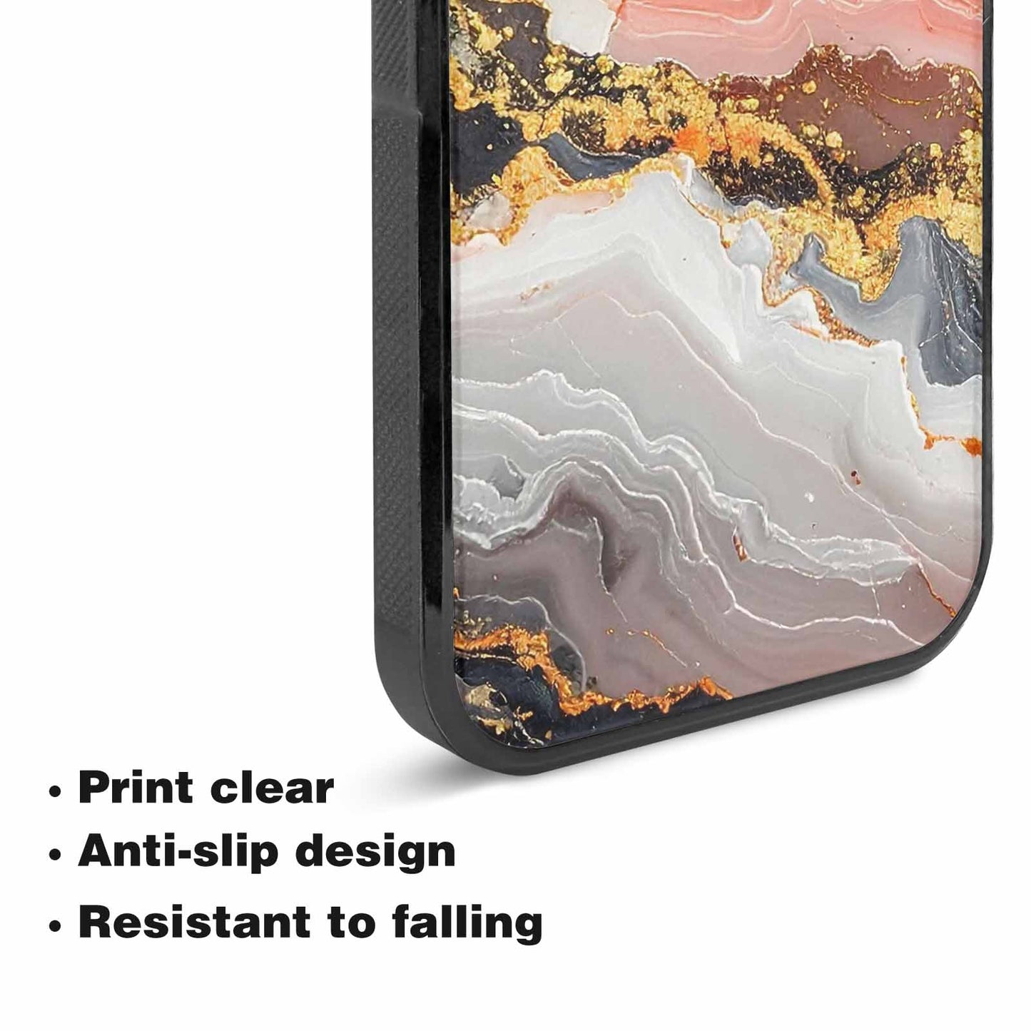 iPhone 15 Case — Marble Vein Marble Veins Pattern Hundreds, Customized Protective Case
