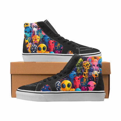 WOMEN'S Alien High Top Canvas Bold Print Wallpaper Art Custom Print Sneakers