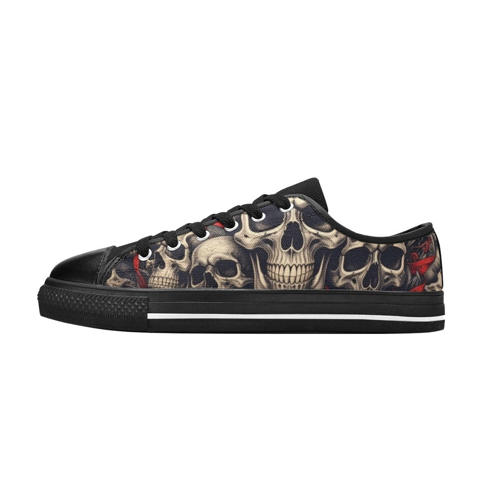 MEN'S Patriotic Skull Flag Low Top Canvas Surreal Sneakers