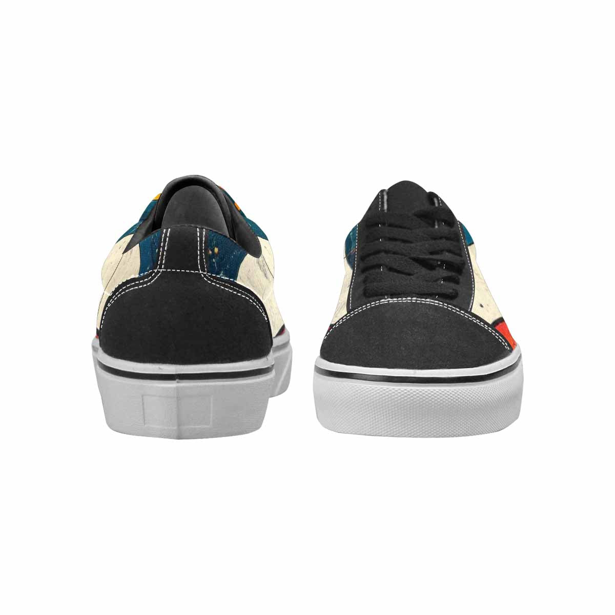 WOMEN'S Retro Wave Scallop Stripe Lace-Up Canvas Surreal Shoes