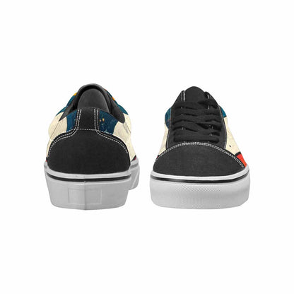 WOMEN'S Retro Wave Scallop Stripe Lace-Up Canvas Surreal Shoes