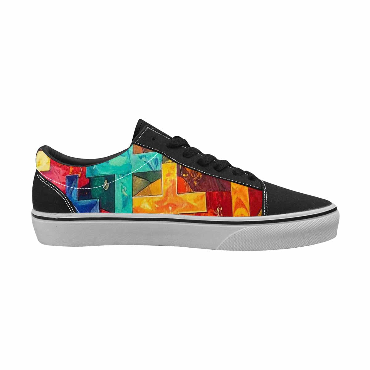 WOMEN'S Faith Cross Lace-Up Canvas Wallpaper Art Sneakers
