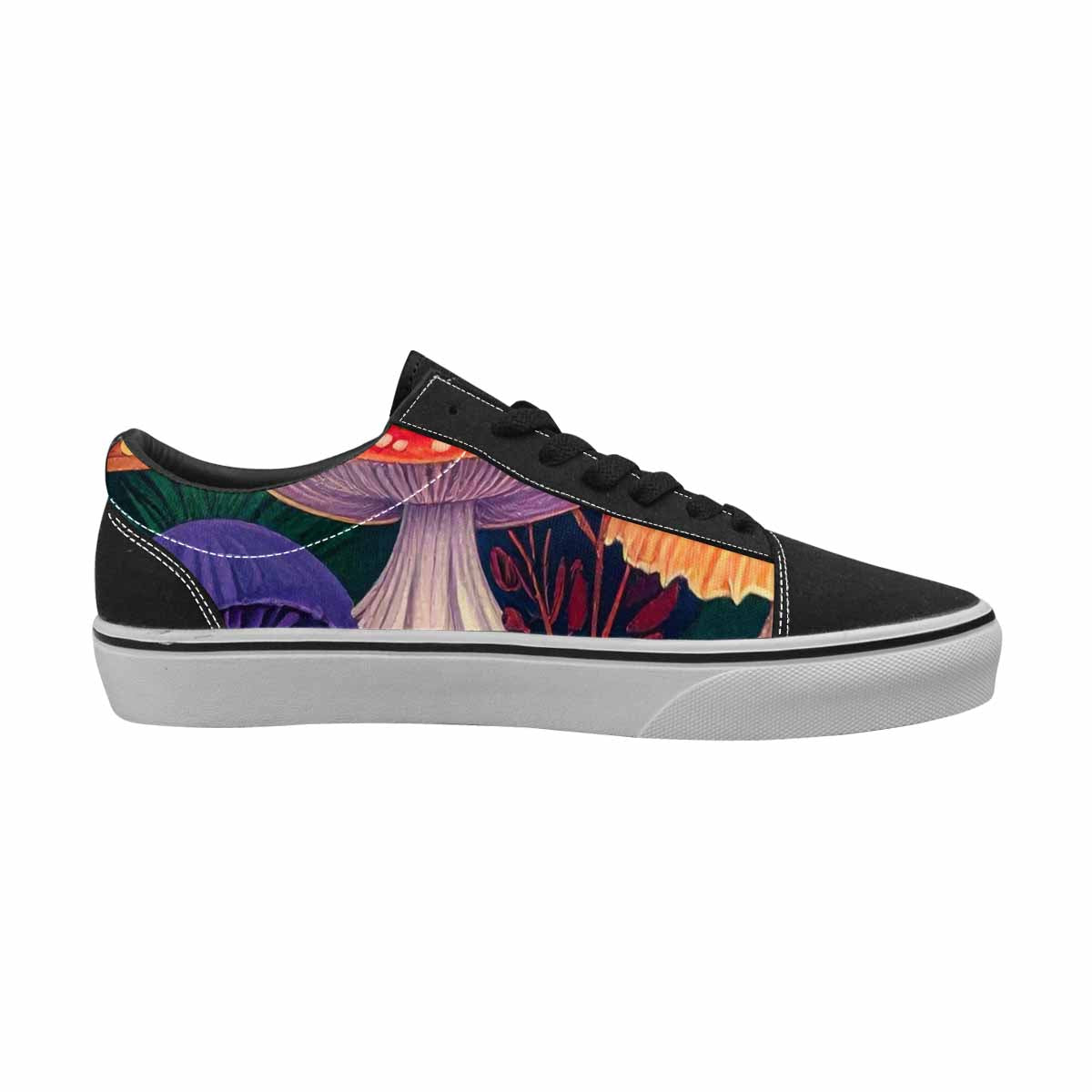 WOMEN'S Mushrooms  Botanical Mushrooms Lace-Up Canvas Kaleidoscope Custom Sneakers