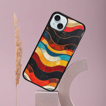 iPhone 15 Plus Case — Retro Wave Scallop Stripe Small Wzf, Custom Made Phone Cover