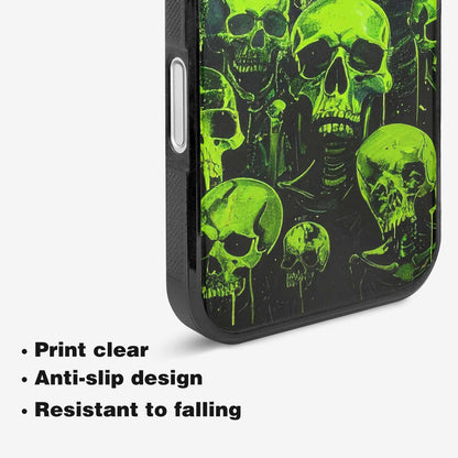 iPhone 16 Case — Skeletons Neon Green Glowskele Ou7 Personalized, Custom Designed Case Cover