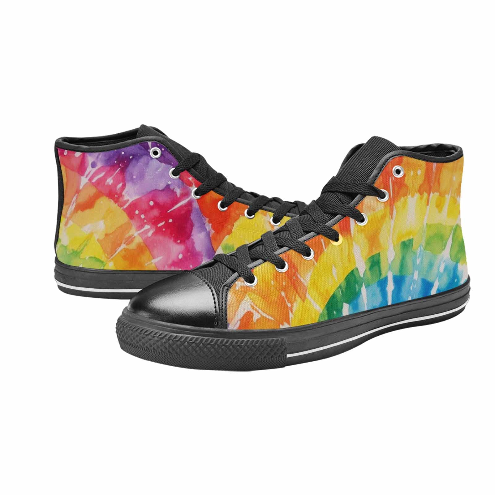 WOMEN'S Tie Dye - High Top Canvas Neon Fantasy Sneakers