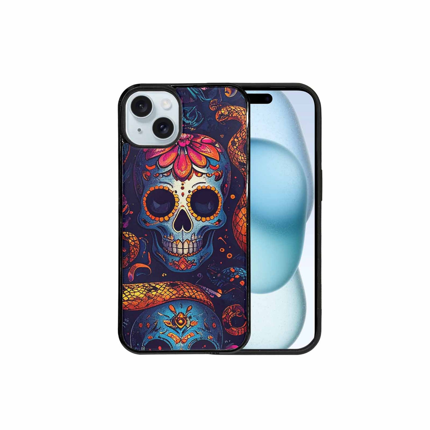 iPhone 15 Plus Case — Snake Skulls Print Custom, Custom Art Phone Cover
