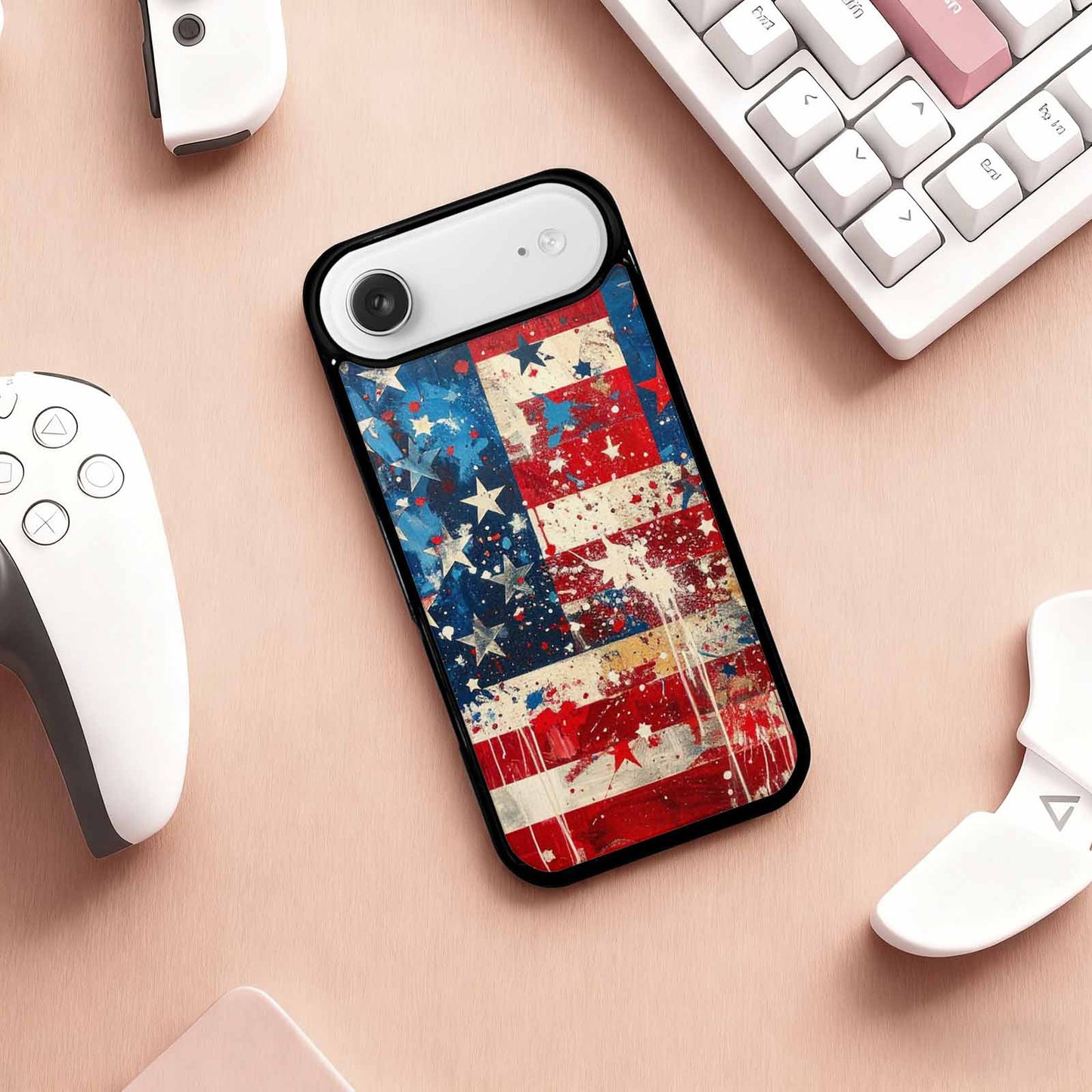 iPhone 17 Air Case — Patriotic Stars And Stripes American Galaxy, Unique Phone Case Design