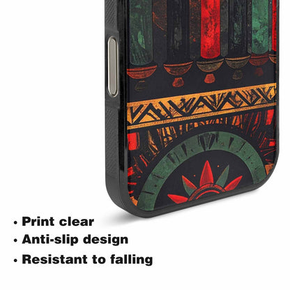 iPhone 16 Pro Case — Kwanzaa Kinara Pattern Seamless Repeat African, Personalized Phone Case