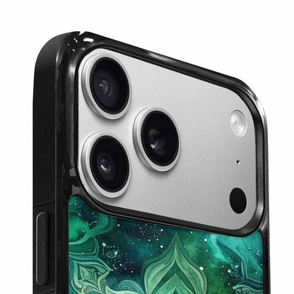 iPhone 17 Pro Max Case — Galaxy Art Green Teal Galaxy Space, Custom Phone Case