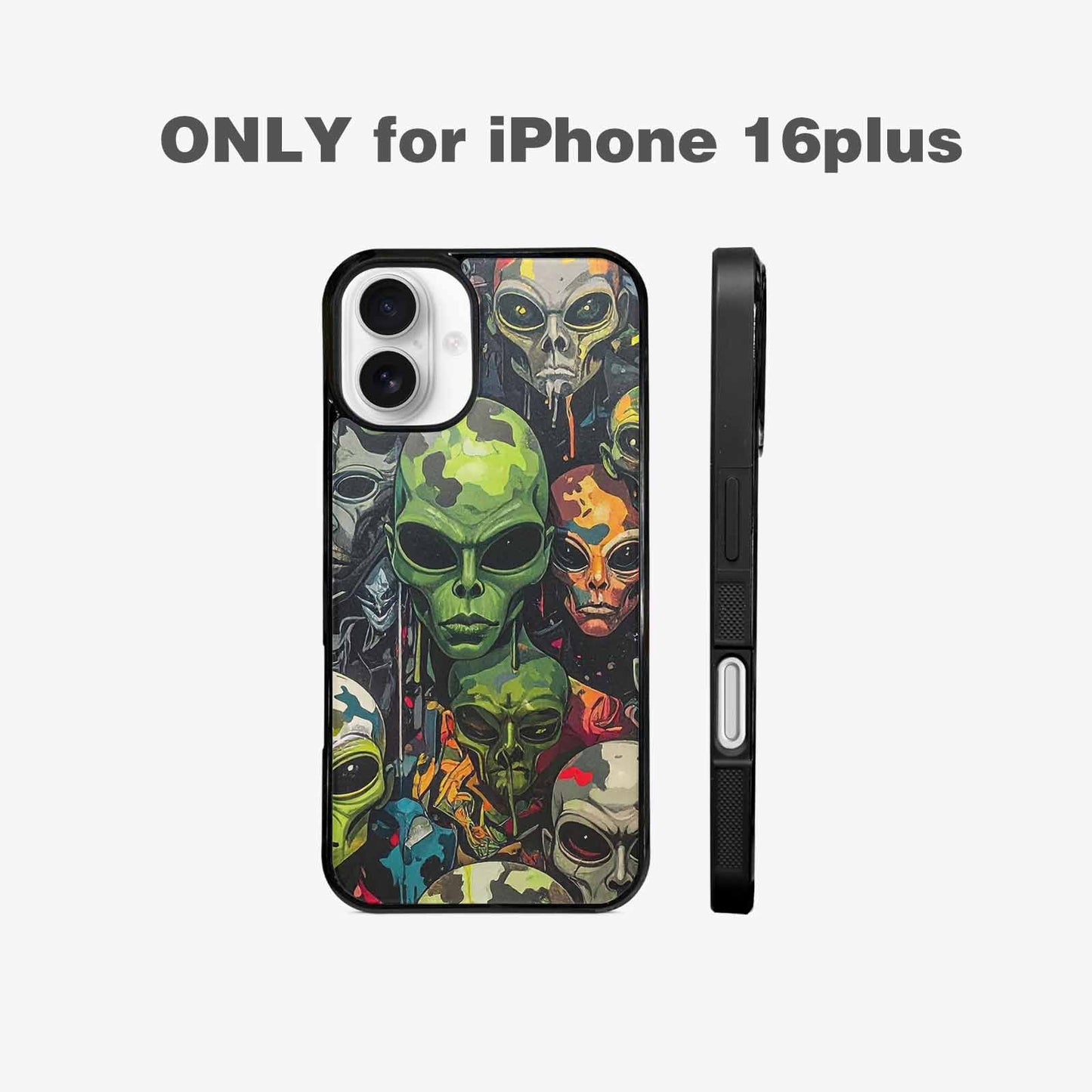 iPhone 16 Plus Case — Aliens Camo Aliens Pattern Hundreds Of, Unique Phone Case Design