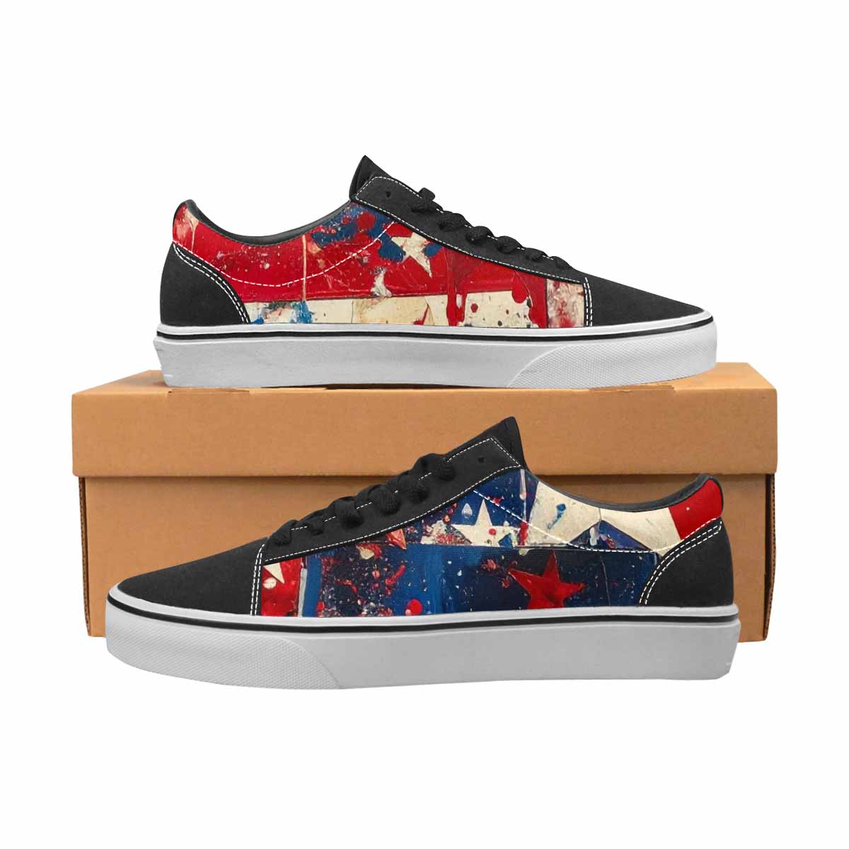 WOMEN'S Patriotic Stars Stripes Lace-Up Canvas Dreamlike Shoes