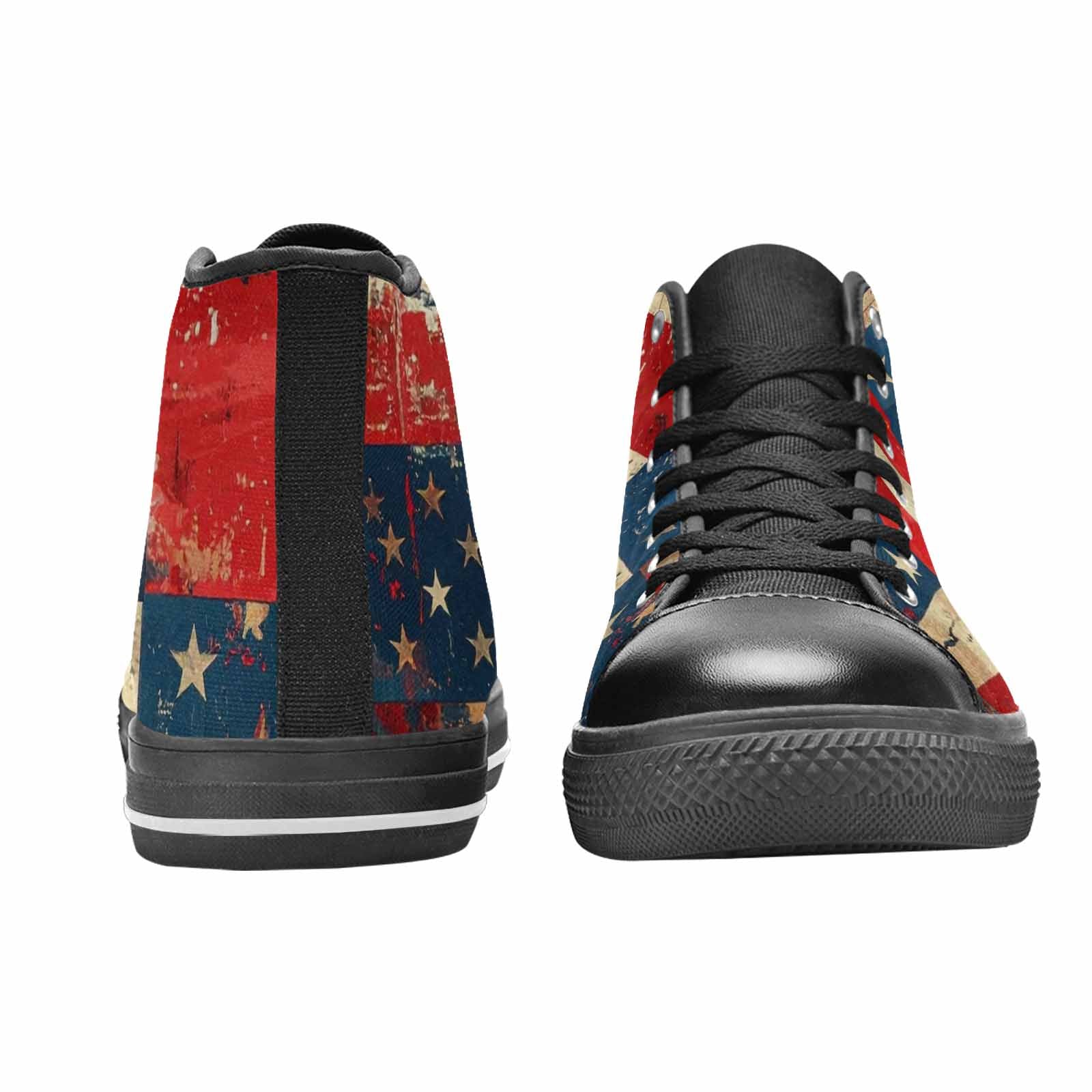 MEN'S American Flag Stars High Top Canvas Grunge Custom Shoes