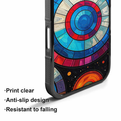 iPhone 17 Case — Iridescent Fantasy Sun Original Art, Custom Designed Case Cover