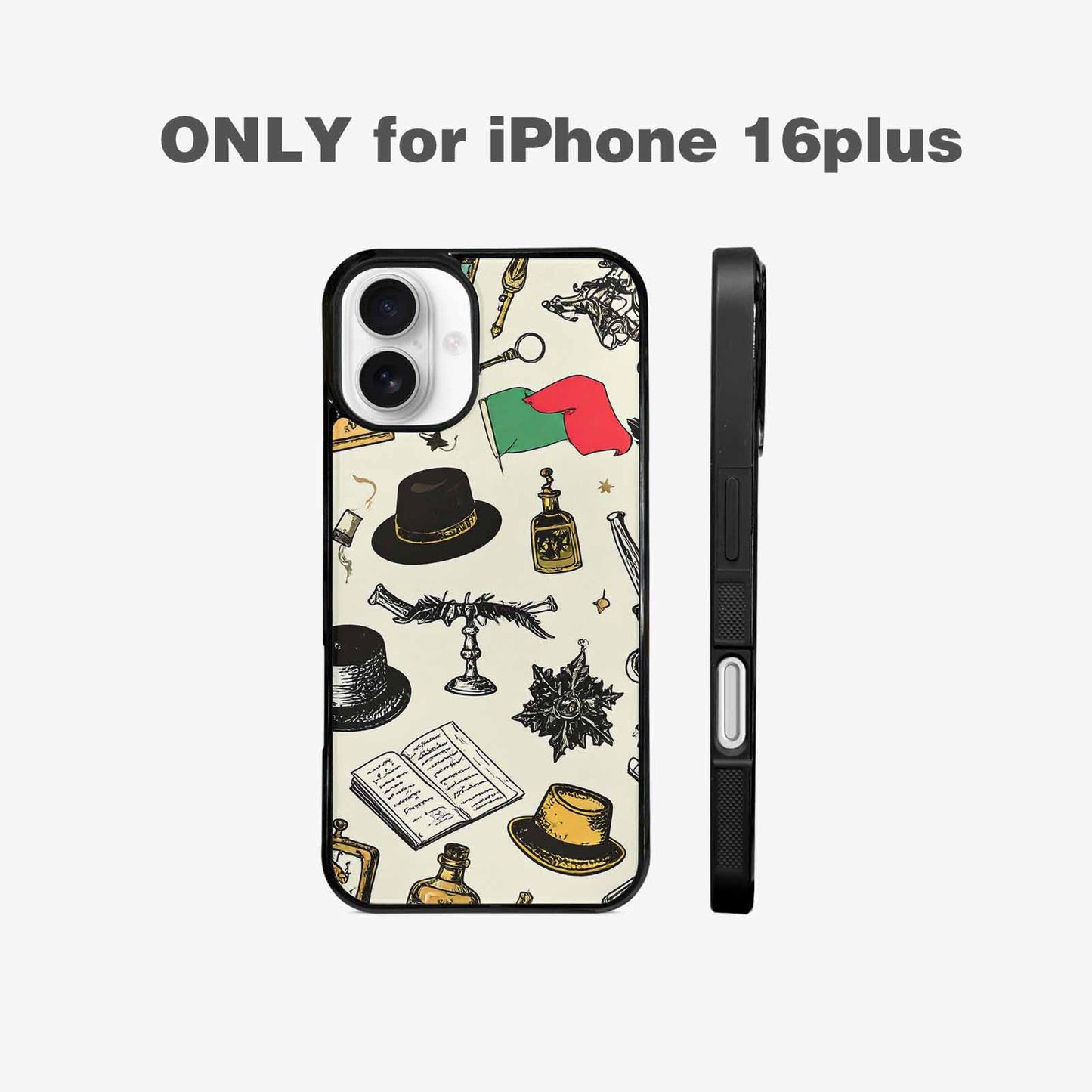 iPhone 16 Plus Case — Noir Spy Silhouette Pen Ink Noir, Custom Phone Case