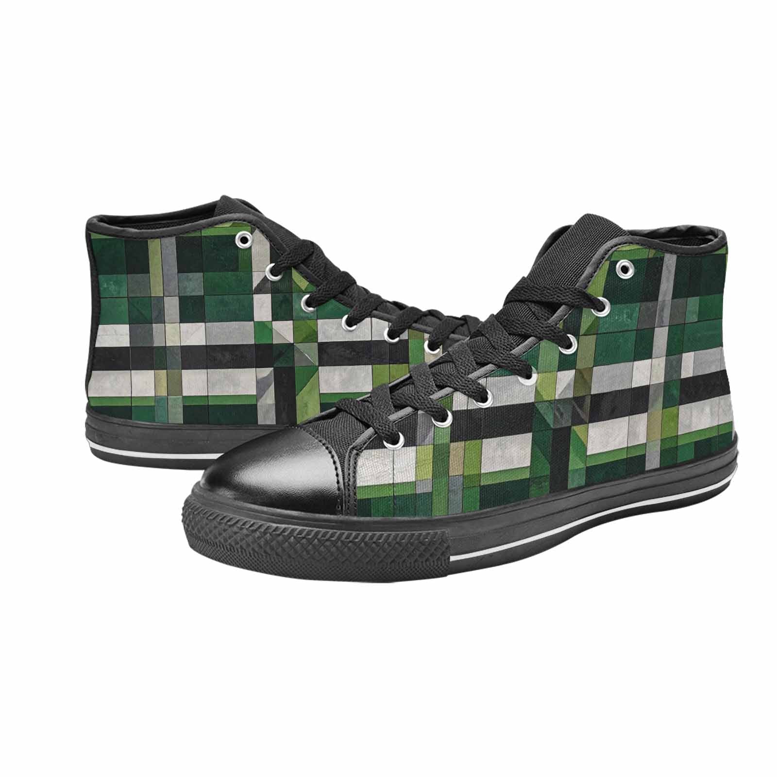 MEN'S Aromantic Flag Color High Top Canvas Dreamcore Custom Sneakers