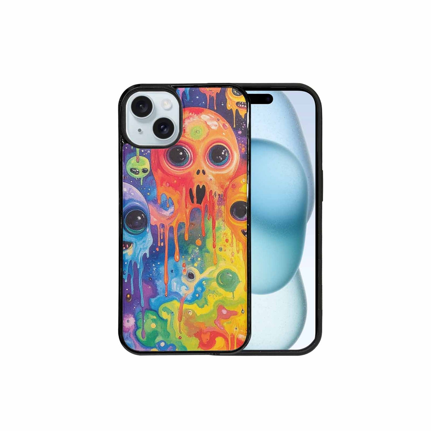 iPhone 15 Plus Case — Aliens Tie Dyemelting Aliens P, Custom Printed Phone Case