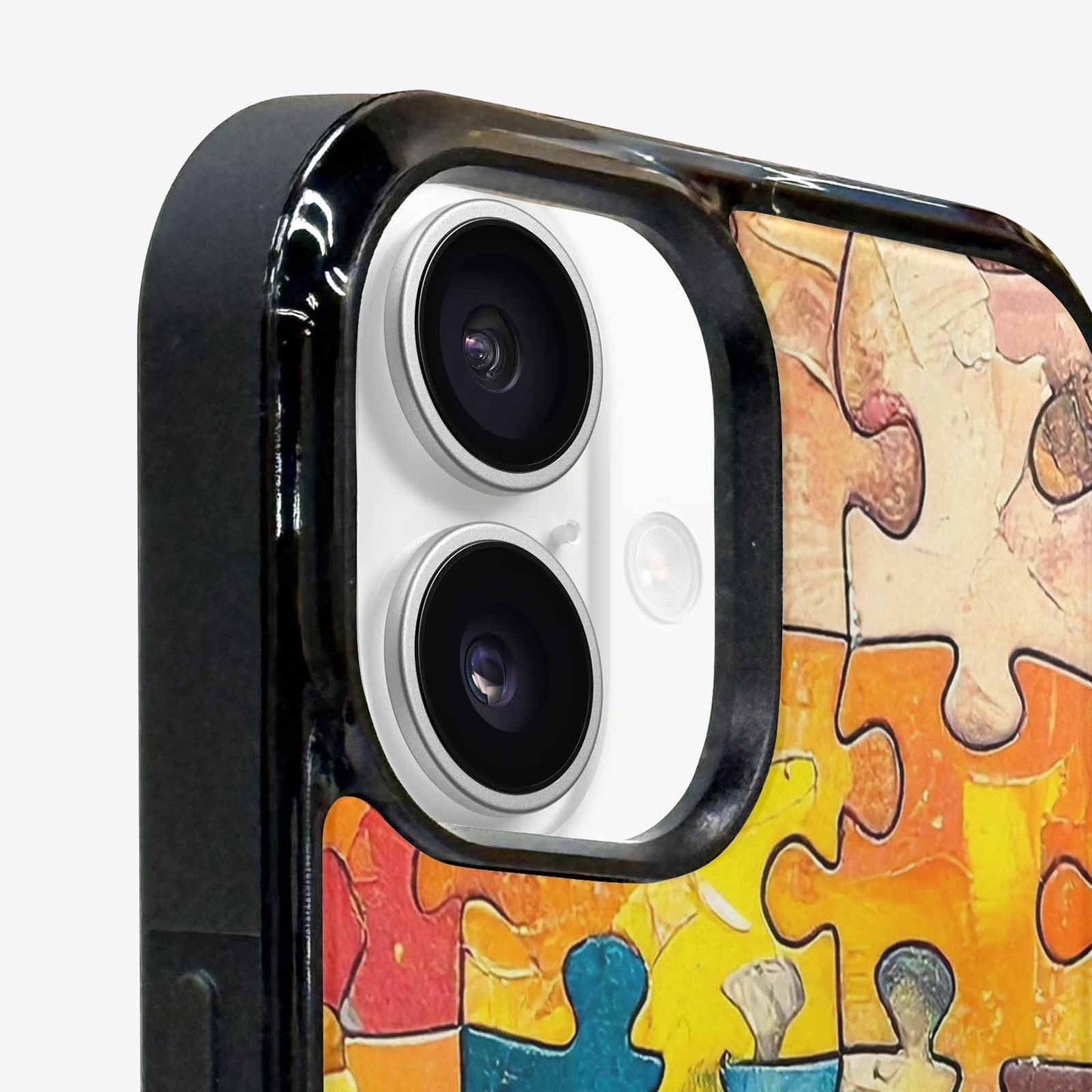 iPhone 16 Plus Case — Autism Puzzle Pieces Puzzle Piece Pattern, Customized Protective Case
