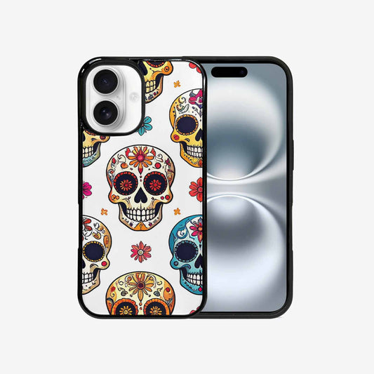 iPhone 16 Case — Vibrant Skull Seamless, Custom Designed Case Cover