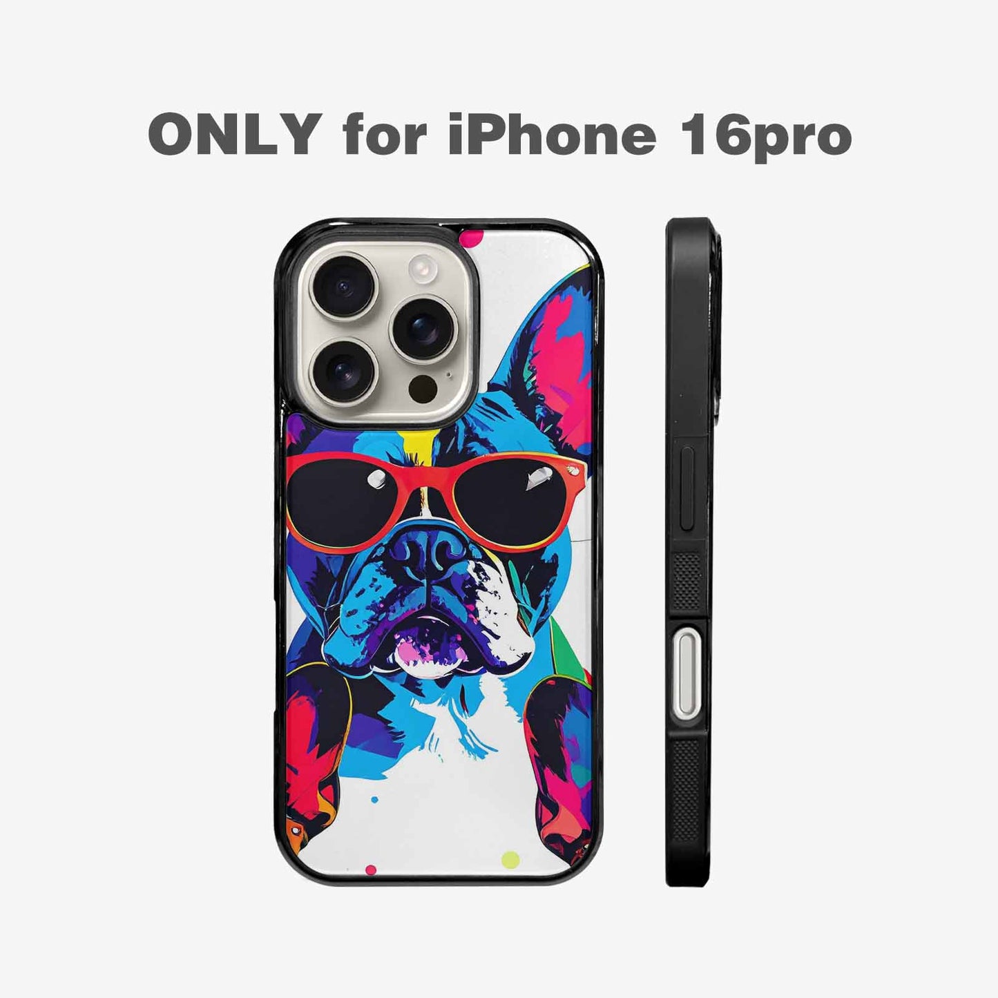 iPhone 16 Pro Case — French Bulldog Pop Art Pattern, Custom Phone Case