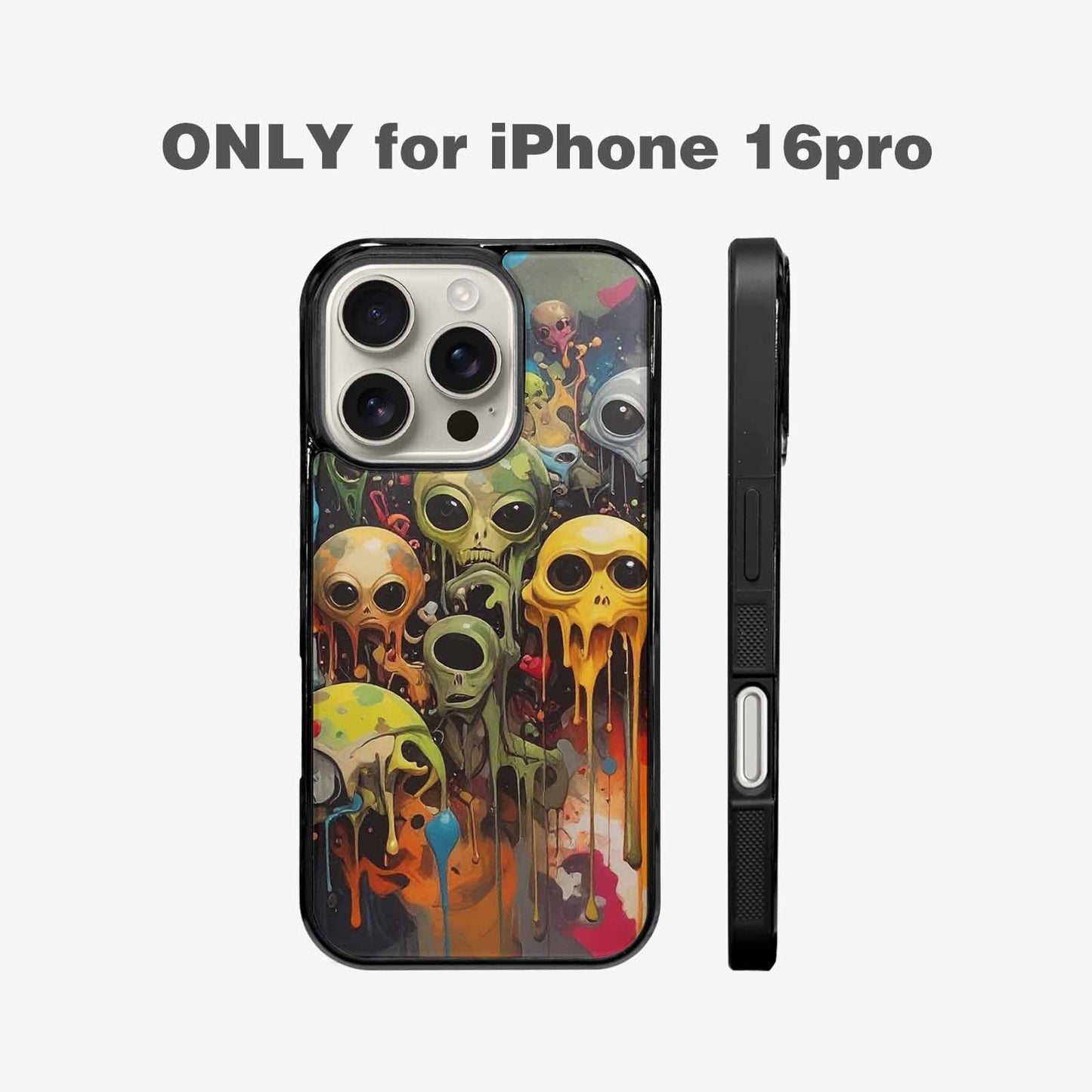 iPhone 16 Pro Case — Aliens Camomelting Aliens Patt, Customized Protective Case