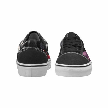 MEN'S Black Gothic Rose Canvas Lace-Up Grunge Shoes