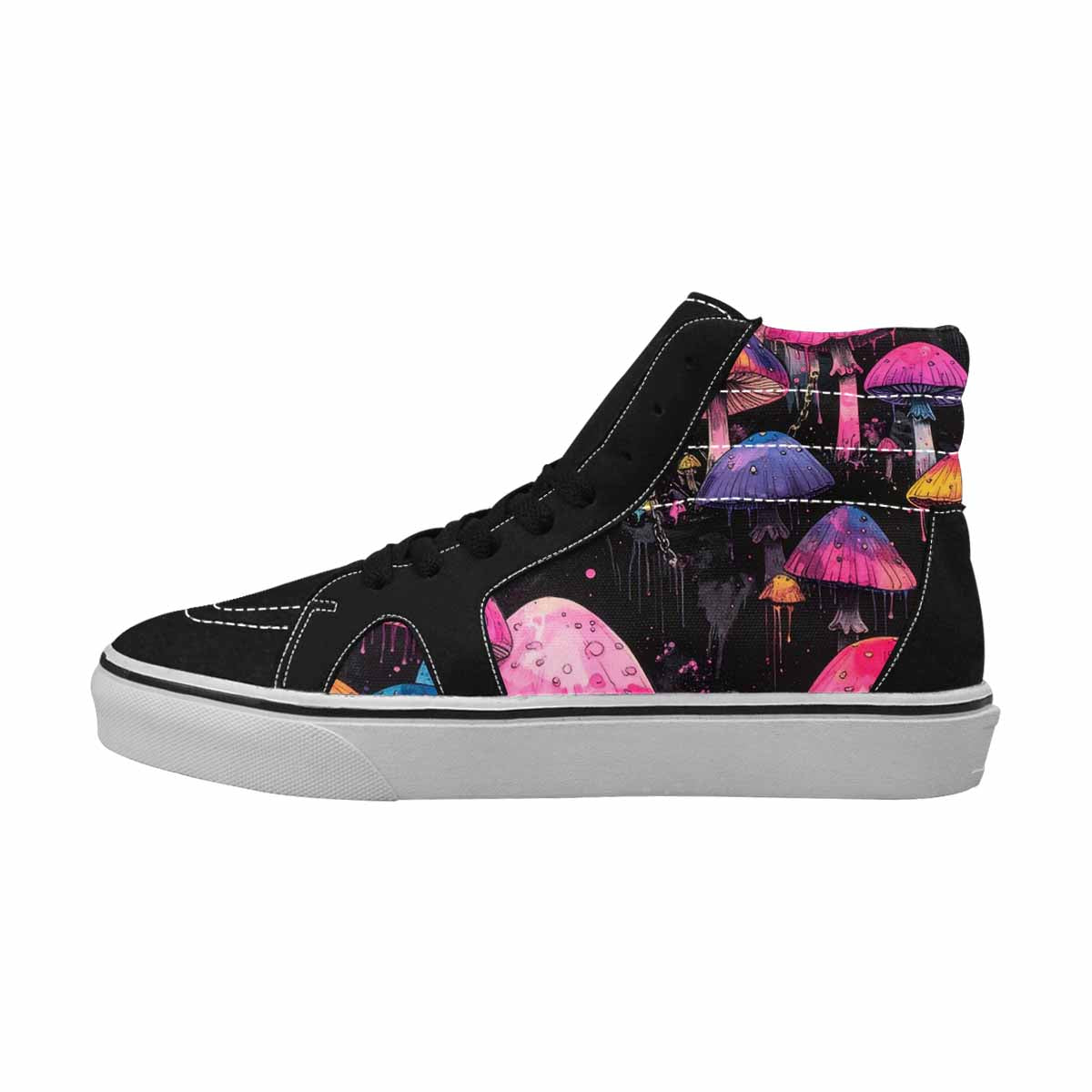 MEN'S Rainbow Drip Mushrooms High Top Canvas Melting Art Sneakers