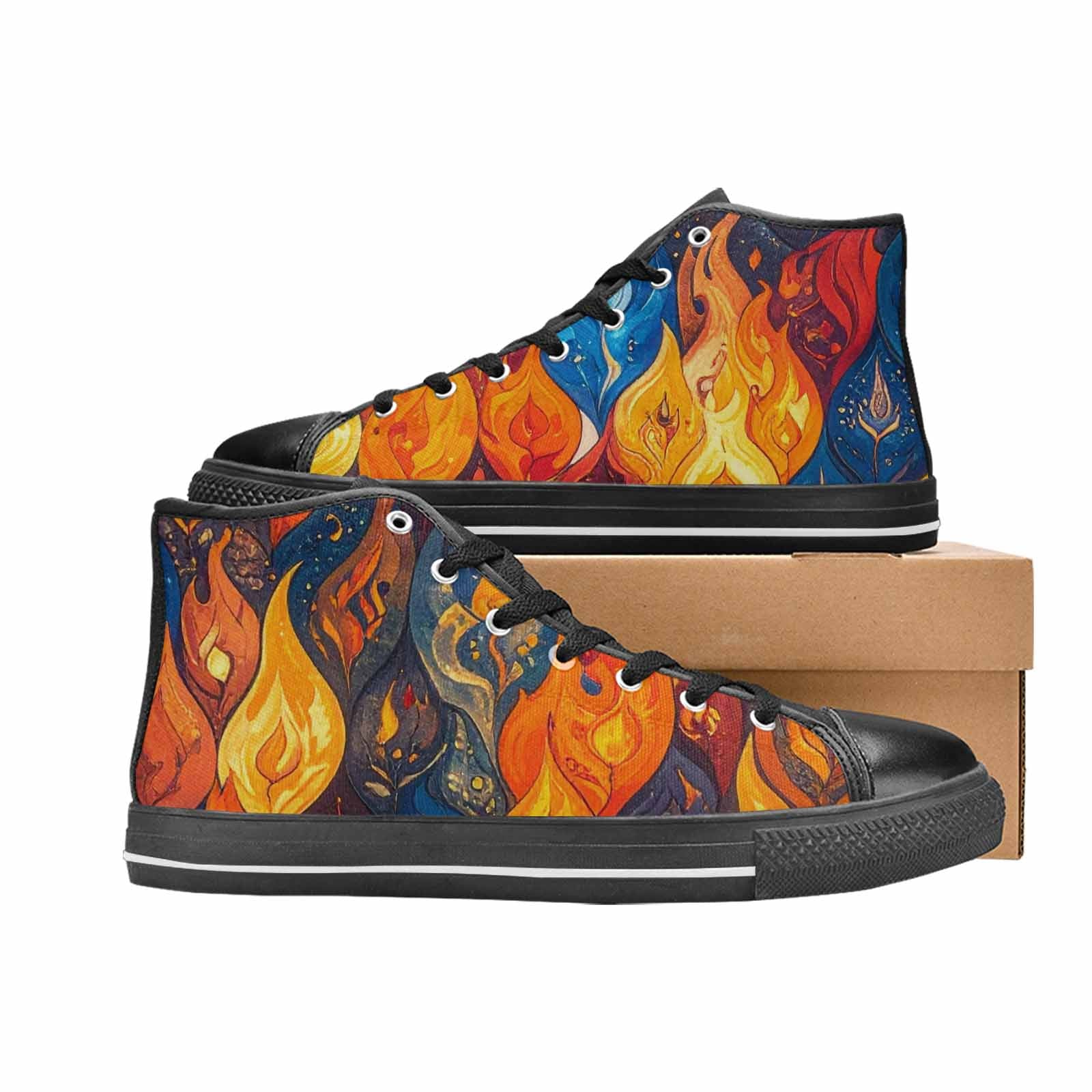 MEN'S Fire Flame High Top Canvas Aesthetic Sneakers