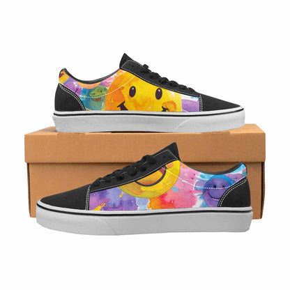 WOMEN'S Smiley Facessmiley Faces  Lace-Up Canvas Wallpaper Art Sneakers