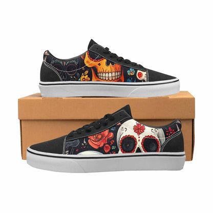 MEN'S Skull Canvas Lace-Up Wallpaper Art Sneakers