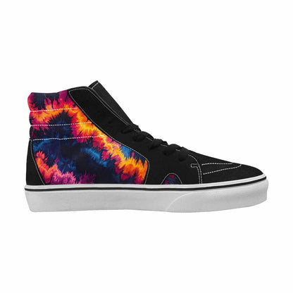 WOMEN'S Tie Dye Dark High Top Canvas Neon Fantasy Custom Sneakers