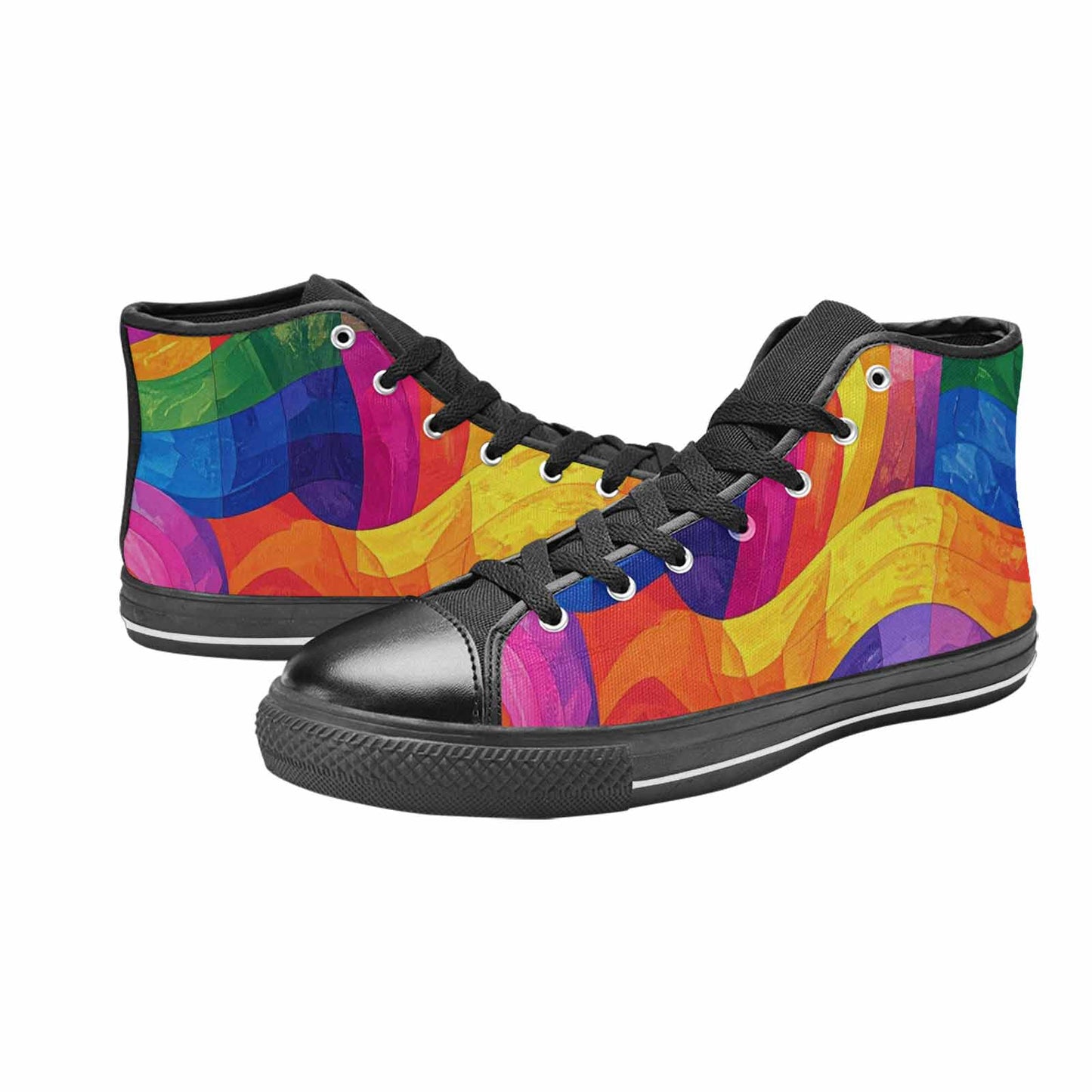 WOMEN'S Rainbow Pride Flag High Top Canvas Aesthetic Custom Shoes
