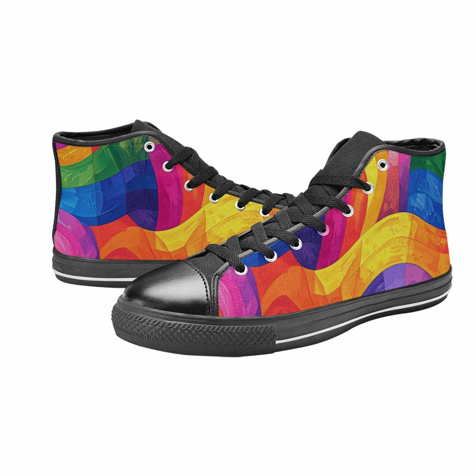 WOMEN'S Rainbow Pride Flag High Top Canvas Aesthetic Custom Shoes
