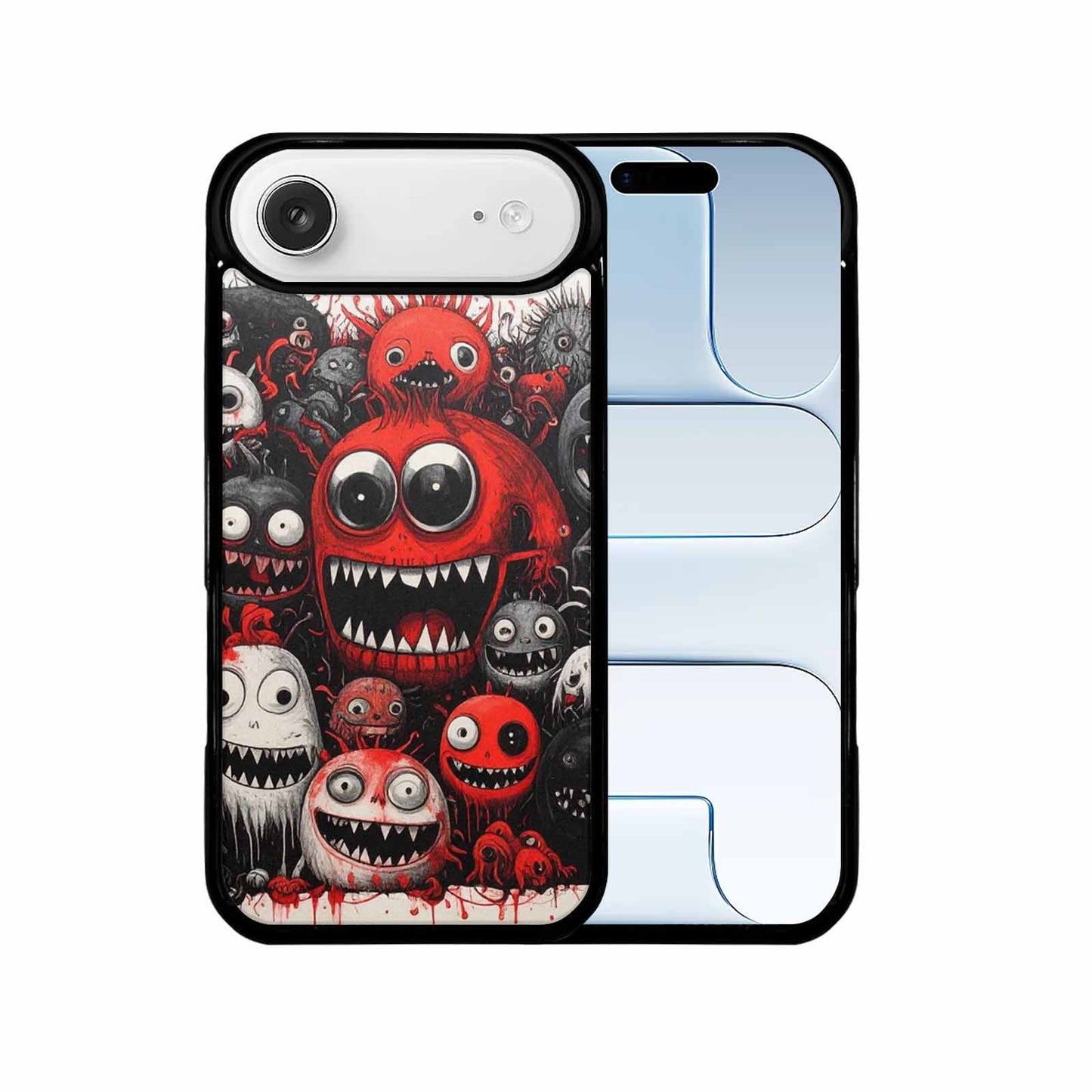 iPhone 17 Air Case — Black Red Ink Monsters General Cartoon, Customized Protective Case