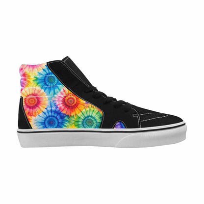 WOMEN'S Tie Dye Swirl High Top Canvas Dark Academia Custom Shoes